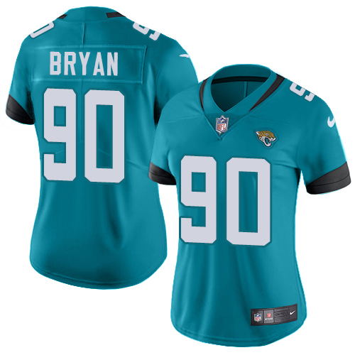 Nike Jacksonville Jaguars #90 Taven Bryan Teal Green Alternate Women Stitched NFL Vapor Untouchable Limited Jersey